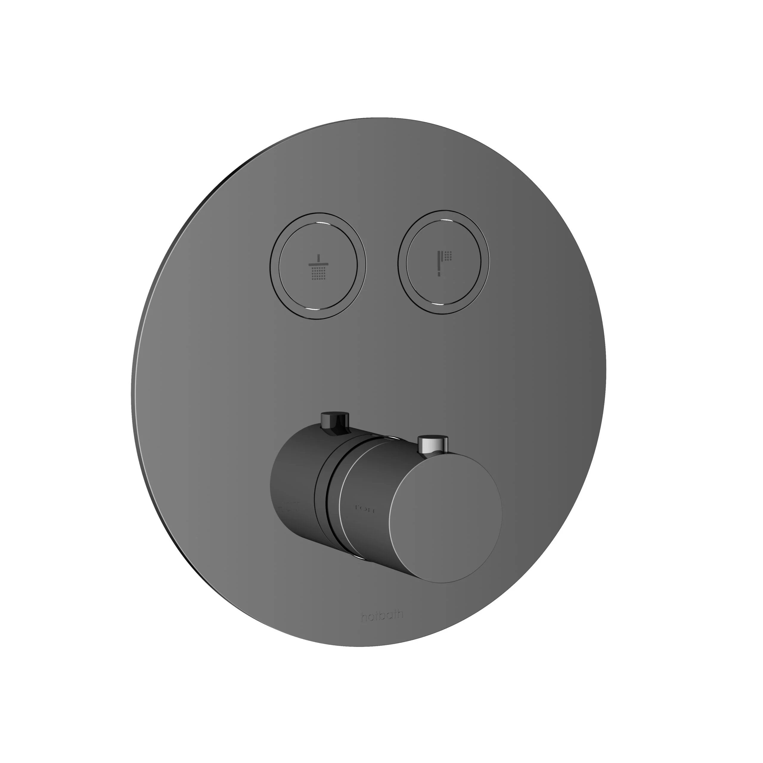 Hotbath Cobber PB009 inbouwthermostaat met 2 pushbuttons Geborsteld Koper