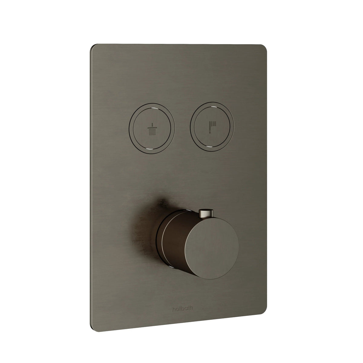 Hotbath Cobber PB009QEXT afbouwdeel voor inbouw thermostaat met 2 pushbuttons - Verouderd IJzer
