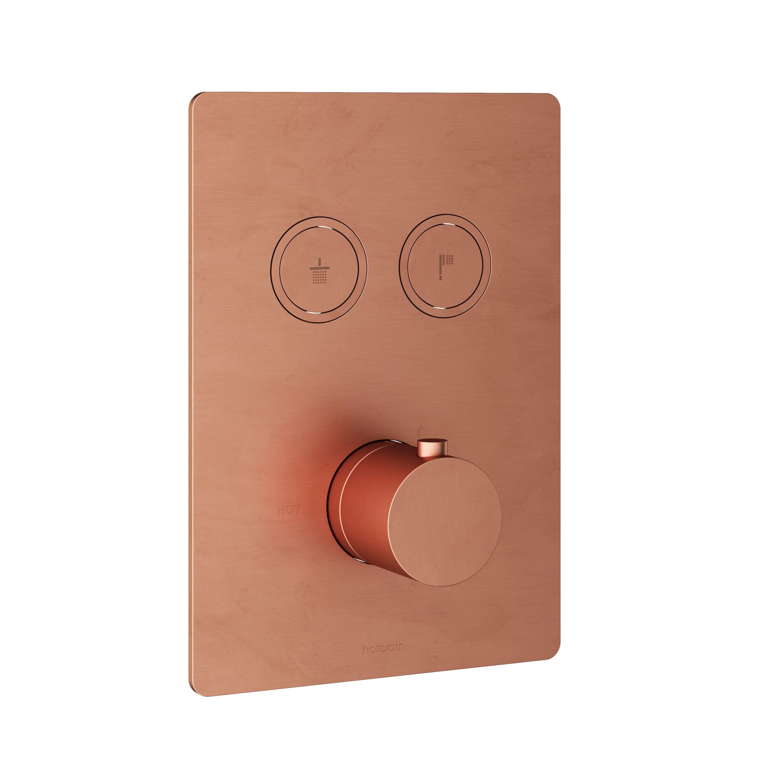 Hotbath Cobber PB009Q inbouwthermostaat met 2 pushbuttons Chroom