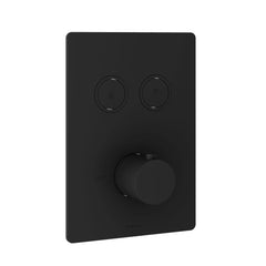 Hotbath Cobber PB009QEXT afbouwdeel voor inbouw thermostaat met 2 pushbuttons Mat Zwart