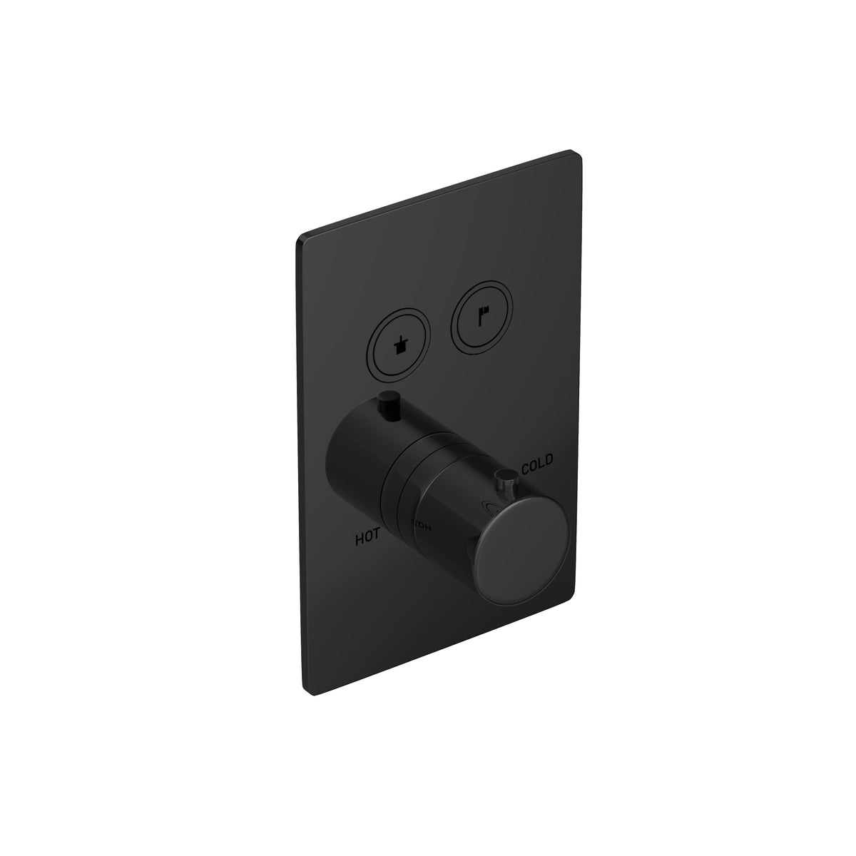 Hotbath Cobber PB009QEXT afbouwdeel voor inbouw thermostaat met 2 pushbuttons - Gepolijst Zwart PVD