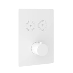 Hotbath Cobber PB009QEXT afbouwdeel voor inbouw thermostaat met 2 pushbuttons Mat Wit