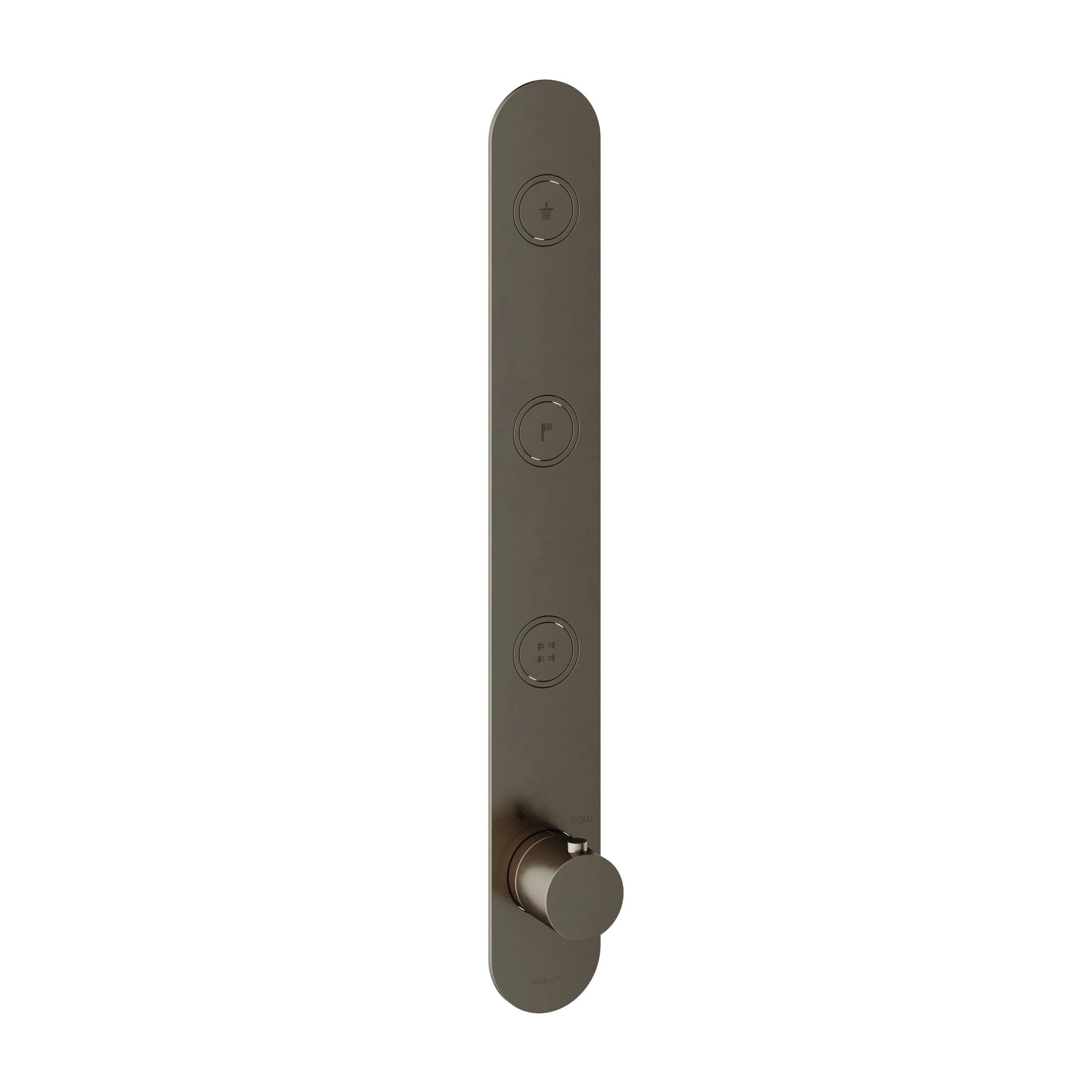 Hotbath Cobber PB050EXT afbouwdeel voor inbouw thermostaat met 3 pushbuttons Geborsteld Koper PVD