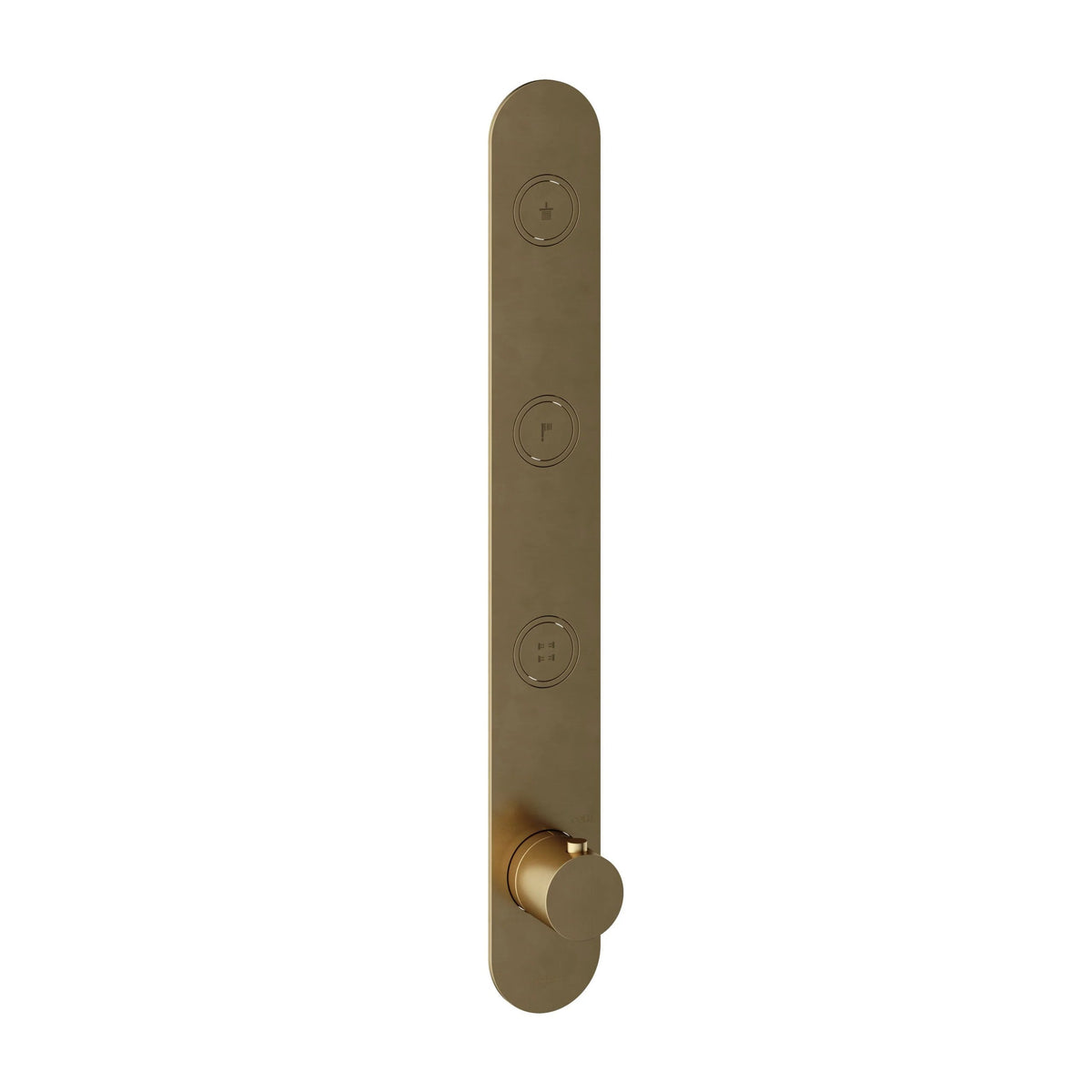 Hotbath Cobber PB050EXT afbouwdeel voor inbouw thermostaat met 3 pushbuttons - Geborsteld Messing