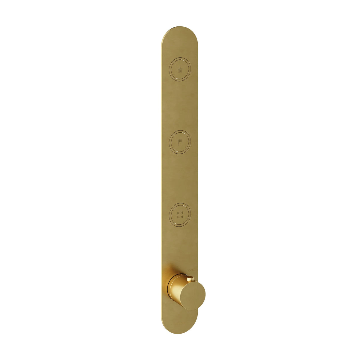 Hotbath Cobber PB050EXT afbouwdeel voor inbouw thermostaat met 3 pushbuttons - Geborsteld Messing PVD