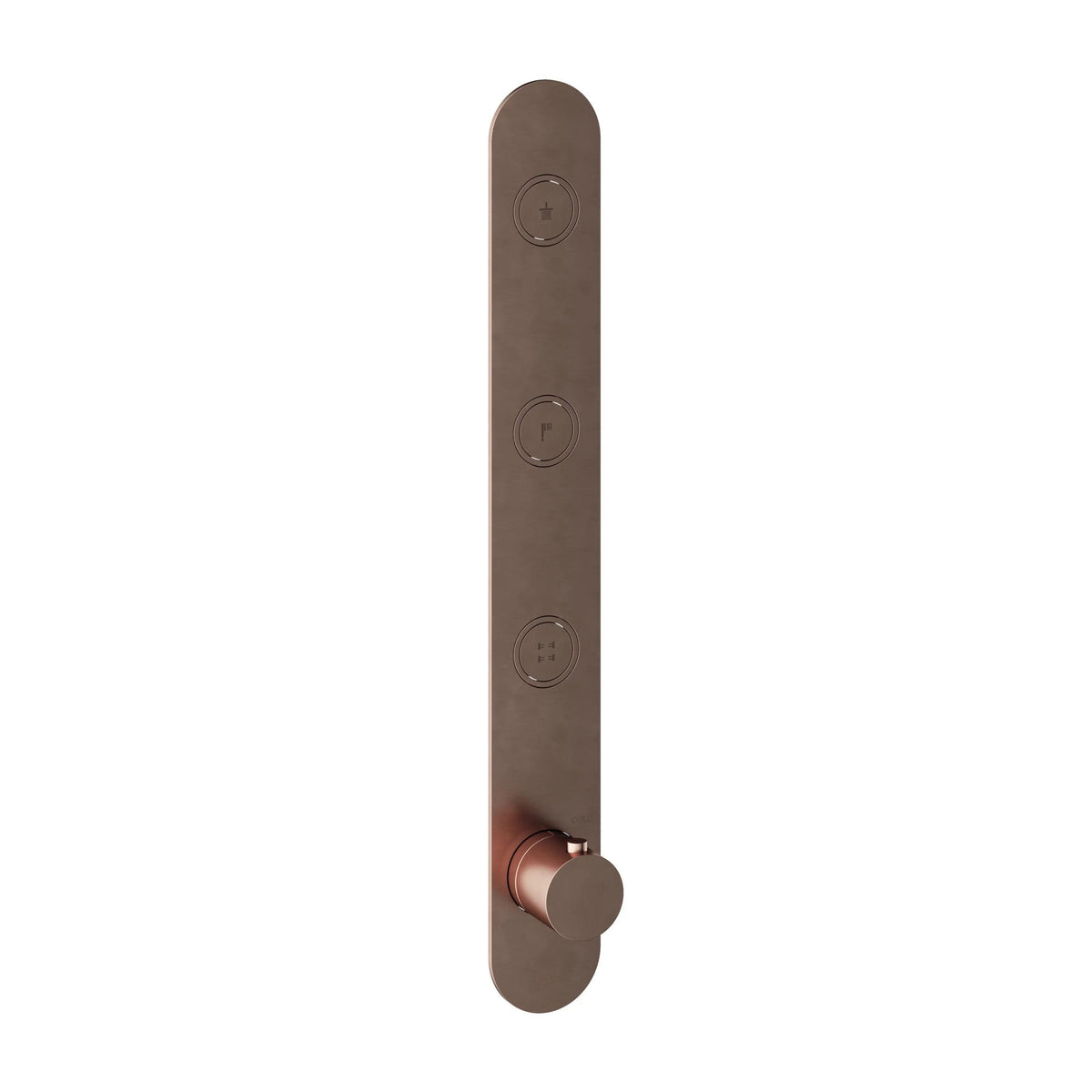 Hotbath Cobber PB050EXT afbouwdeel voor inbouw thermostaat met 3 pushbuttons - Geborsteld Koper PVD