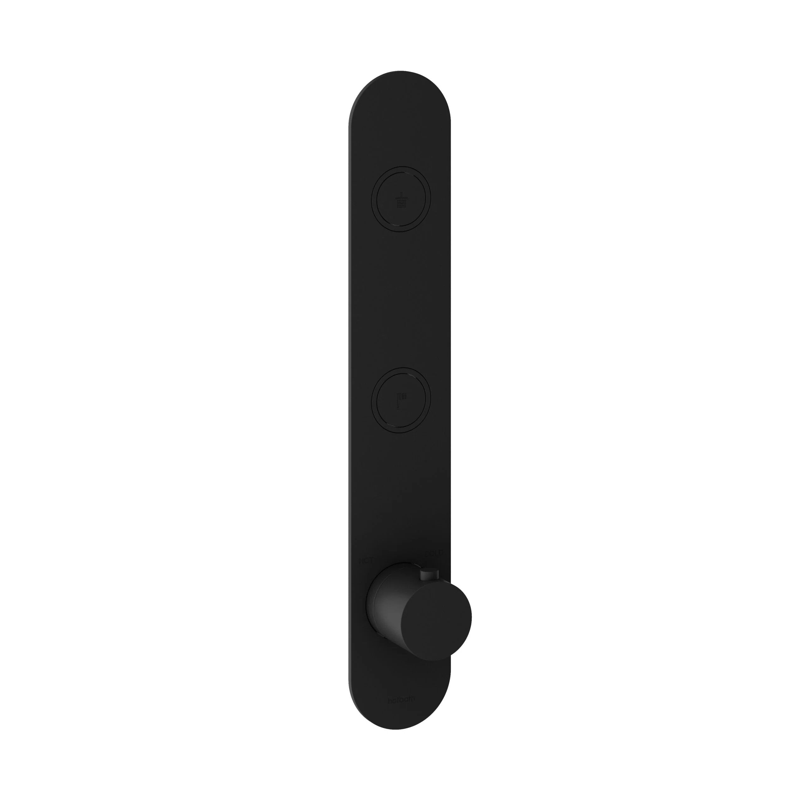 Hotbath Cobber PB066EXT afbouwdeel voor inbouw thermostaat met 2 pushbuttons Zwart Chroom