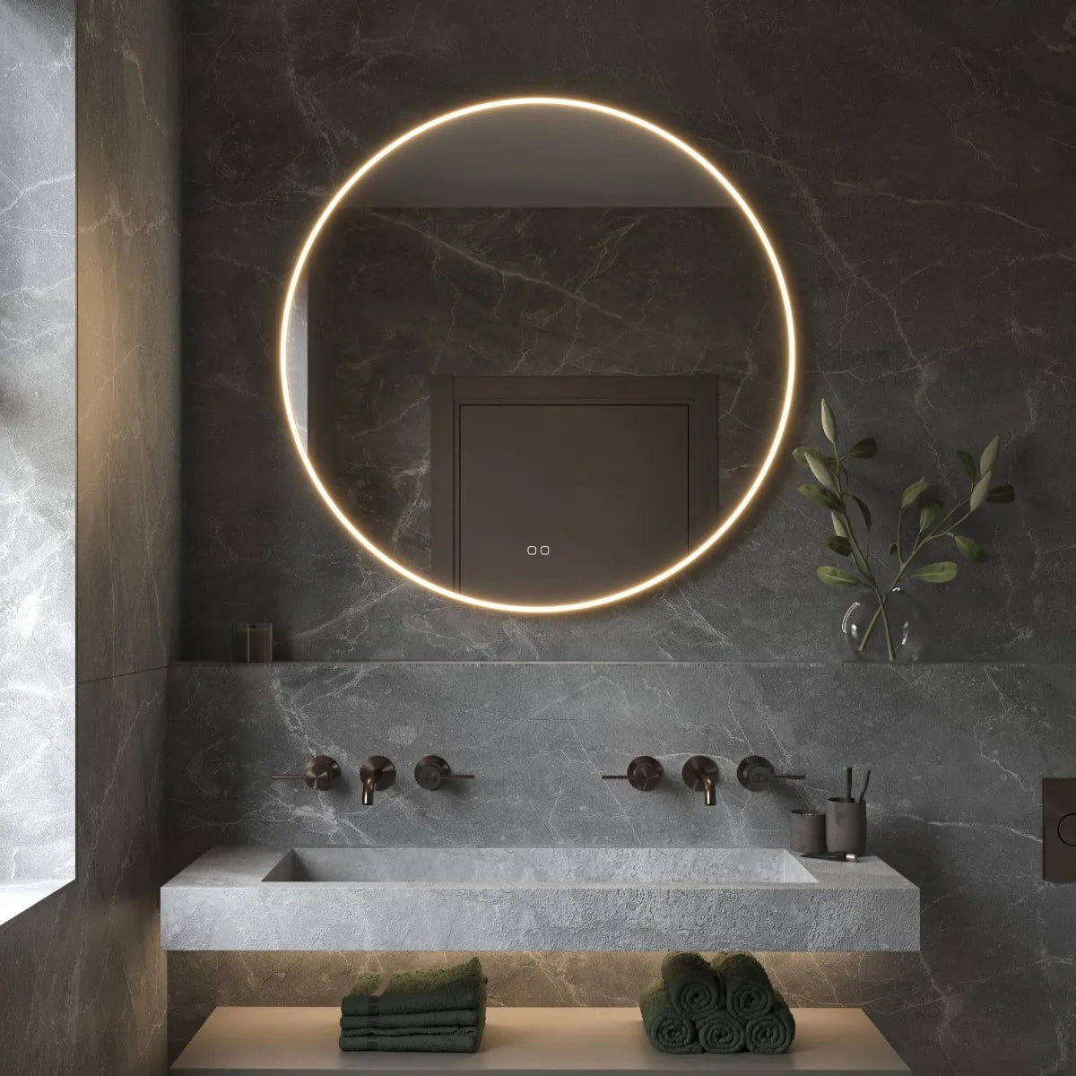 Hipp Design 013 Phantom spiegel brons met verlichting en verwarming