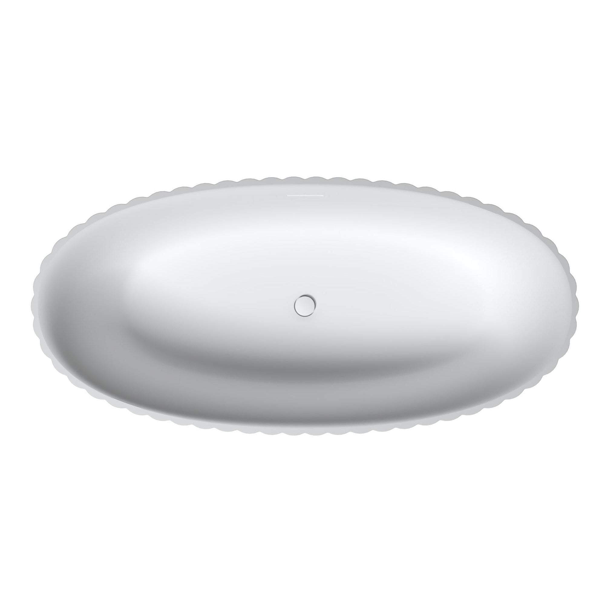 Riho Catching Waves Vrijstaand Bad - solid surface- 174x82cm - mat wit