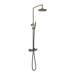 Hotbath Cobber SDS9 thermostatische stortdoucheset - staafhanddouche - 25cm hoofddouche - Verouderd Messing