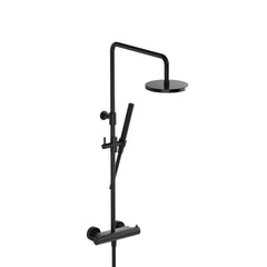 Hotbath Cobber SDS9 thermostatische stortdoucheset - ronde handdouche - 30cm hoofddouche - Geborsteld Zwart PVD
