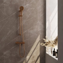 Brauer Copper Edition opbouw glijstangset met ronde handdouche - Geborsteld koper PVD