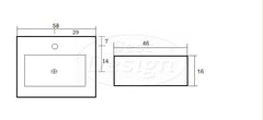 Best Design Feel wastafel 58x46x16cm met 1 kraangat