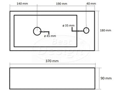 Best Design Farnetta fontein rechts 37x18cm donkerbruin mat