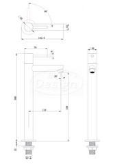 Best Design High Aquador verhoogde toiletkraan zwart mat