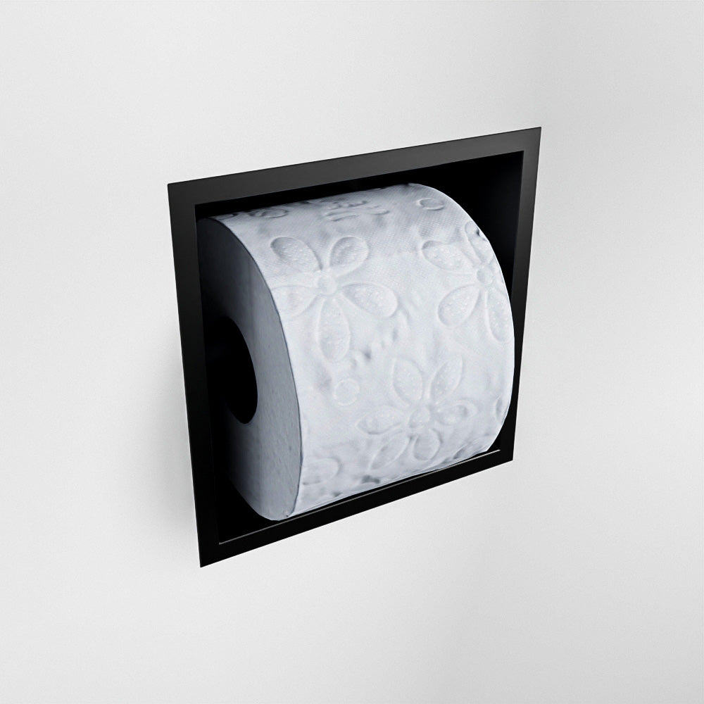 MONDIAZ EASY Toiletrolhouder CUBE 160 solid surface 16x8,6cm kleur Urban. Geschikt voor op en inbouw.