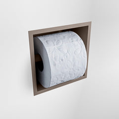 MONDIAZ EASY Toiletrolhouder CUBE 160 solid surface 16x8,6cm kleur Smoke. Geschikt voor op en inbouw.