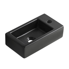 Rhea M fontein links 40 x 22 x 11 cm keramiek mat zwart