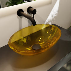 MONDIAZ ZOI Washbasin transparent 50cm color gold