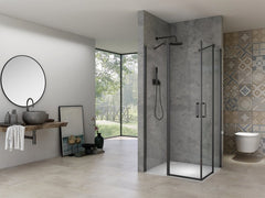 Van Rijn ST02LP320 douchecabine hoekinstap 80cm x 100cm zwart